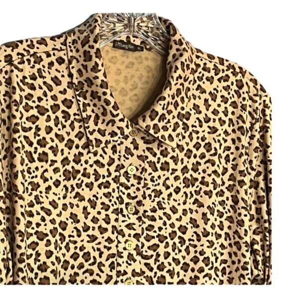 J.McLaughlin Leopard Print Silk-Blend Blouse XL - Picture 5 of 8